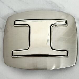 I Letter Initial Monogram Silver Tone Belt Buckle Western Style ✨